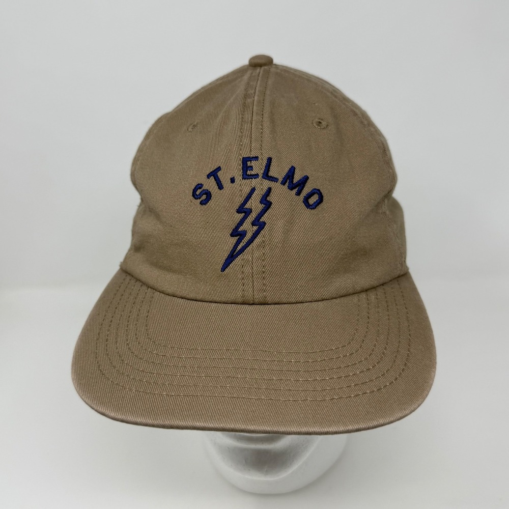 St. Elmo Brewery Lightning Bolt Dad Hat Walnut Brown Cotton Strapback Cap OSFM